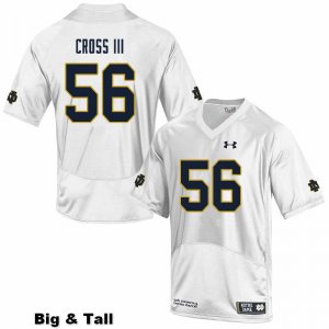 Notre Dame Fighting Irish Men's Howard Cross III #56 White Under Armour Authentic Stitched Big & Tall College NCAA Football Jersey TPG4099ZO